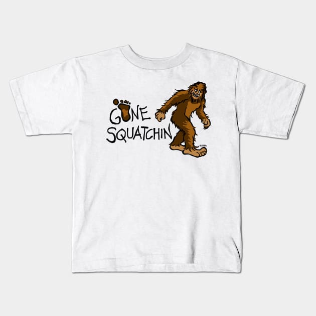 Gone Squatchin (color) Kids T-Shirt by NewSignCreation